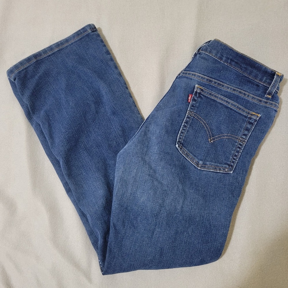 Levis Womens Bootcut Jeans Medium Wash Blue Denim Mid Rise Size 12 32x30